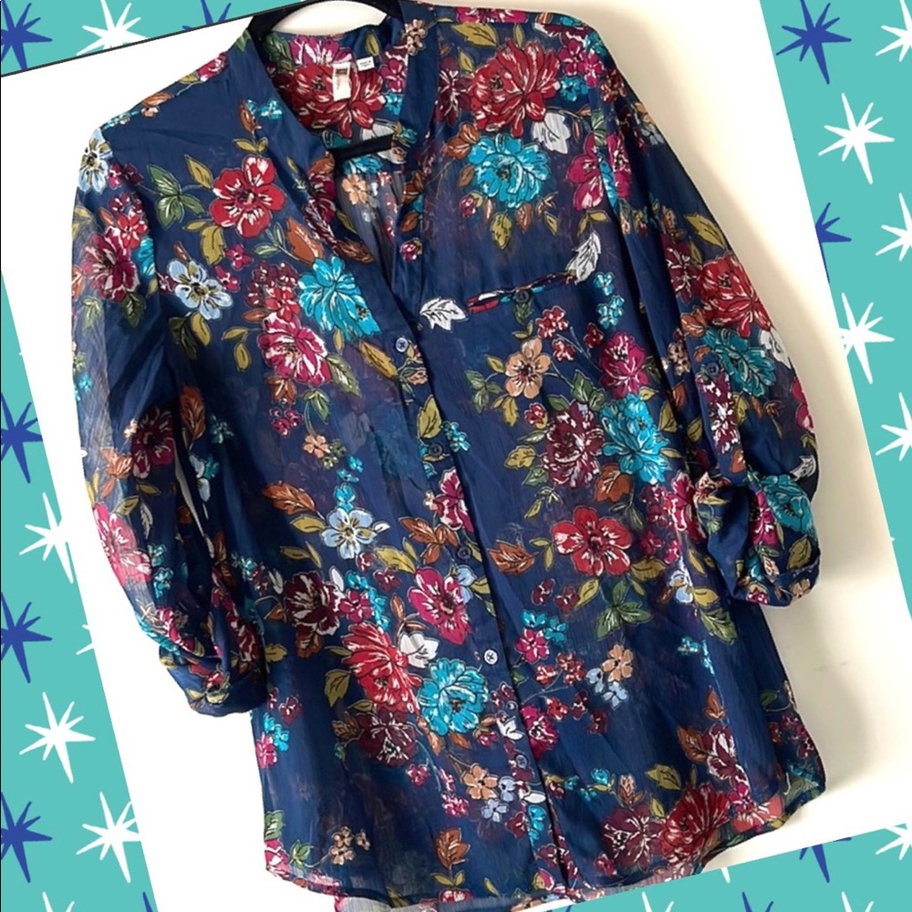 Kut From The Kloth Sheer floral Blouse